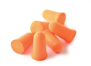 Orange foam earplugs